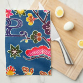 Japanischer Okinawan Dye (Bingata) Geschirrtuch (Viertel Falte)