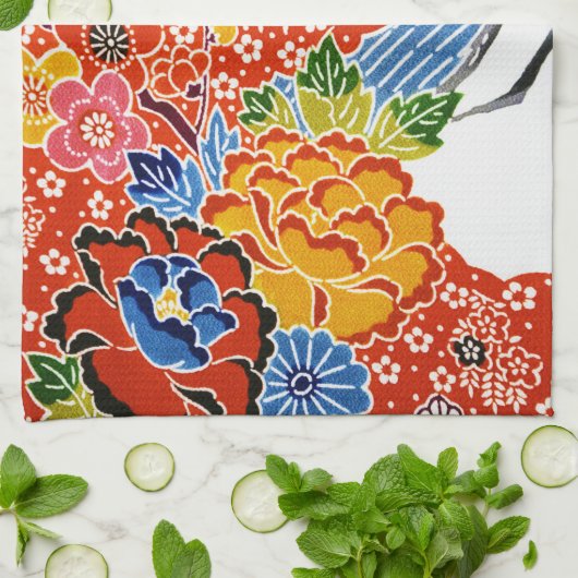 Japanischer Okinawan Dye (Bingata) Geschirrtuch (Gefaltet)