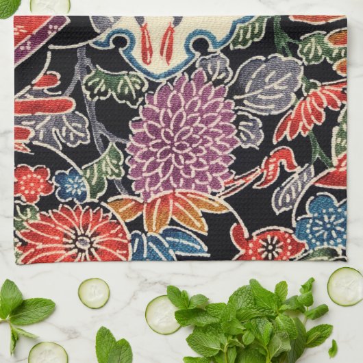 Japanischer Okinawan Dye (Bingata) Geschirrtuch (Gefaltet)