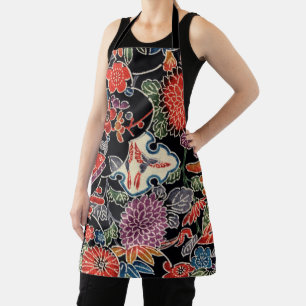 Japanischer Okinawan Dye (Bingata) Schürze