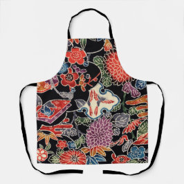 Japanischer Okinawan Dye (Bingata) Schürze