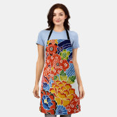 Japanischer Okinawan Dye (Bingata) Schürze (Getragen)