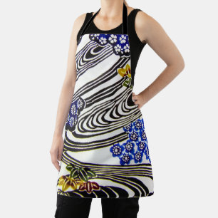 Japanischer Okinawan Dye (Bingata) Schürze