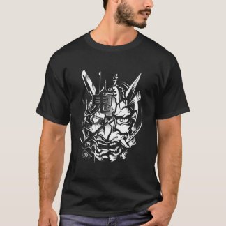 Japanischer Oni Cyberpunk Samurai Spaß Techwear T-Shirt