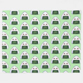 Japanischer Onigiri Rice Ball Fleecedecke (Vorderseite (Horizontal))