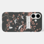 Japanischer Origami Crane Cherry Blossom Case-Mate iPhone Hülle (Rückseite (Horizontal))