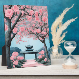 Japanischer Pagoden-Rosa-Kirschblütenbaum Fotoplatte