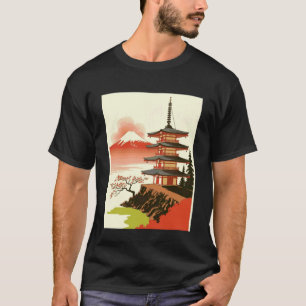 Japanischer Pagodentempel Berg Fuji Kirschblüten A T-Shirt