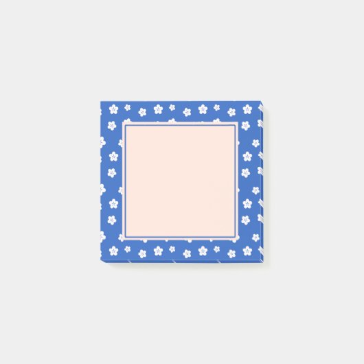 Japanischer Pflaumenblauer Kawaii Post-it Klebezettel (Vorderseite)