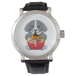 Japanischer Ramen Noodle Dog Lover Tierhundezüchte Armbanduhr