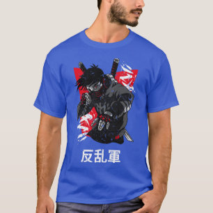 Japanischer Rebellen-Markskämpfer Vintage abgenutz T-Shirt