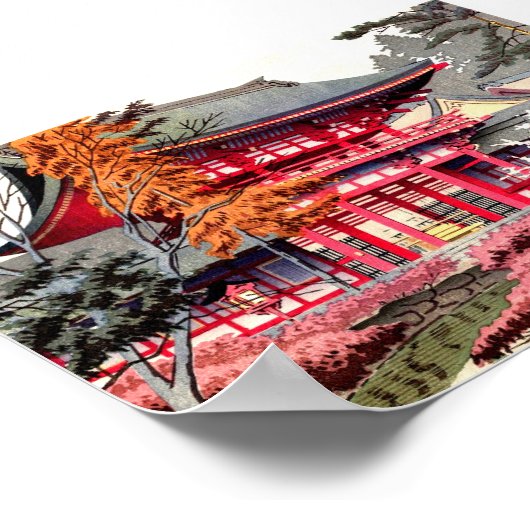 Japanischer Red Temple Spring Poster (Ecke)