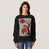 Japanischer Retro-Fuchs Kirschblüte Sweatshirt (Vorne ganz)