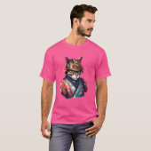 Japanischer Retro Samurai Cat Warrior T - Shirt (Vorne ganz)