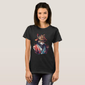 Japanischer Retro Samurai Cat Warrior T - Shirt (Vorne ganz)
