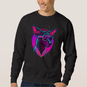 Japanischer Retro-Vaporwave-Cyberpunk-Dobermann-Hu Sweatshirt