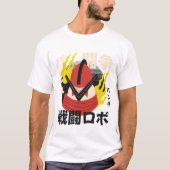 Japanischer Roboter mit Feuer T-Shirt (Vorderseite)