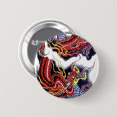Japanischer Roter Drache Button (Vorne & Hinten)