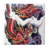 Japanischer Roter Drache Fliese (Vorderseite)