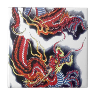 Japanischer Roter Drache Fliese