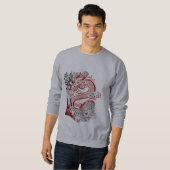 Japanischer Roter Drache Herren Sweatshirt (Vorne ganz)
