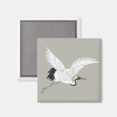 Japanischer Rotkreuz-Kranich Magnet (Vorderseite/Rückseite)