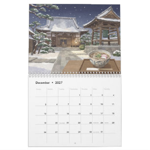 Japanischer Saisontraditionen Washi-Kunst-Kalender Kalender