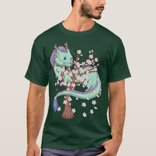 Japanischer Sakura Dragon Cherry Blossom Sakura Fl T-Shirt