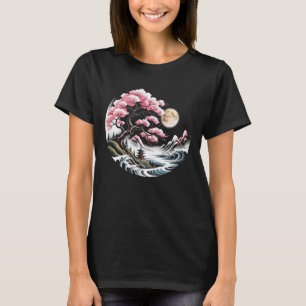 Japanischer Sakura Garden Geisha Mount Fuji Cherry T-Shirt
