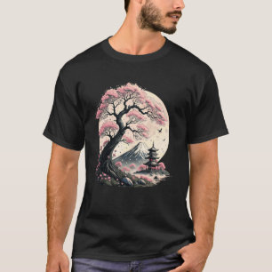 Japanischer Sakura-Garten Geisha Berg Fuji Kirschb T-Shirt