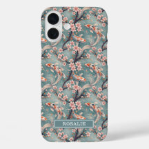 Japanischer Sakura-Koi-Fisch-Print Monogramm