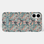 Japanischer Sakura-Koi-Fisch-Print Monogramm Case-Mate iPhone Hülle (Rückseite (Horizontal))