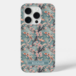 Japanischer Sakura-Koi-Fischdruck monogrammiert Case-Mate iPhone Hülle