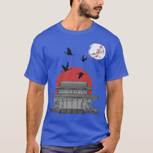 Japanischer Sakura Tree Temple Cherry Blume Japan  T-Shirt