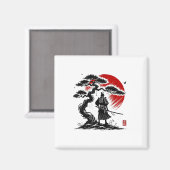 Japanischer Samurai Aikido Baum des Lebens Frieden Magnet (Vorderseite/Rückseite)