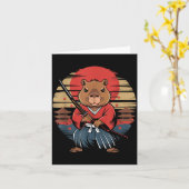 Japanischer Samurai Capybara Karte (Gelbe Blume)