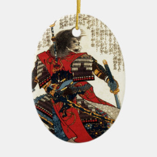 Japanischer Samurai-coole orientalische klassische Keramikornament
