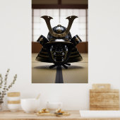 Japanischer Samurai-Helm Poster (Küche)