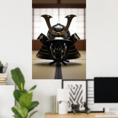 Japanischer Samurai-Helm Poster (Heimbüro)