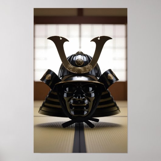 Japanischer Samurai-Helm Poster (Vorne)