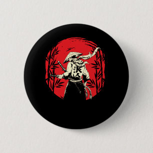 Japanischer Samurai Kämpfer Krieger Japan Schwert Button