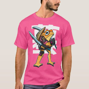 Japanischer Samurai Kampfkrieger Funny Comic Frosc T-Shirt