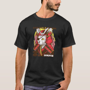Japanischer Samurai-Katzenkrieger Augenklappe in T T-Shirt
