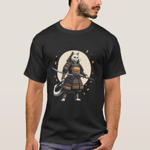 Japanischer Samurai-Katzenkrieger Retro-Ninja-Männ T-Shirt