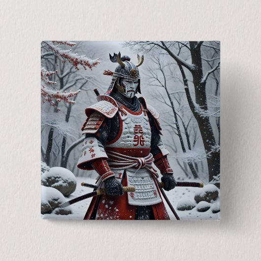 Japanischer Samurai-Knopf Button (Vorderseite)