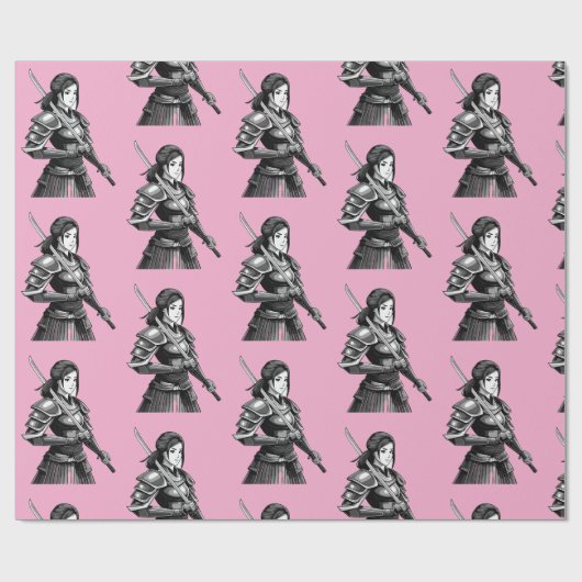Japanischer Samurai-Krieger - Frau Geschenkpapier (Flach)