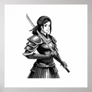 Japanischer Samurai-Krieger - Frau Poster