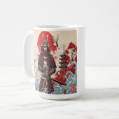 Japanischer Samurai-Krieger Kaffeetasse (Vorderseite Links)