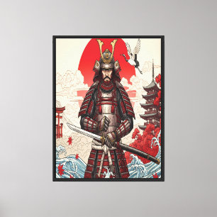 Japanischer Samurai-Krieger  Leinwanddruck