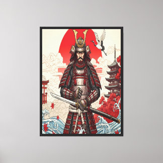 Japanischer Samurai-Krieger Leinwanddruck